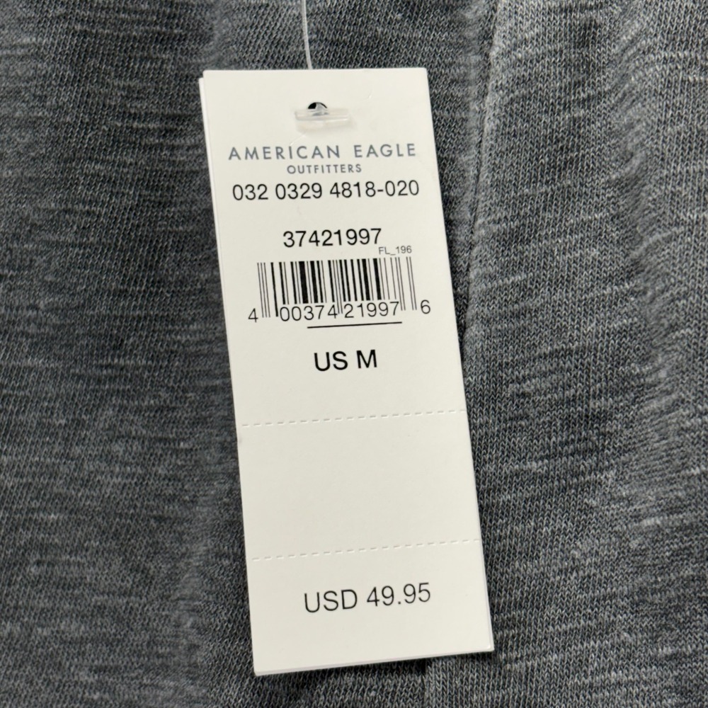 American Eagle Wide Leg Sweatpants Gray Low Rise Lounge Pants Medium NEW - Picture 2 of 8